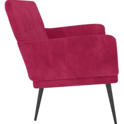 vidaXL Bancos-Banco de terciopelo rojo tinto 108x79x79 cm