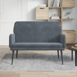 vidaXL Banco de terciopelo 108x79x79 cm Gris oscuro Discount
