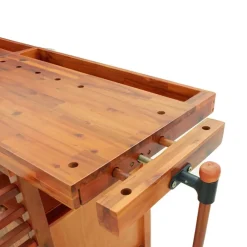 vidaXL Banco de trabajo cajones y tornillos banco madera 192x62x83 cm Outlet