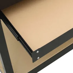 vidaXL Accesorios De Bricolaje-Banco de trabajo con cajón con estante Negro 81 x 41 x 145 cm
