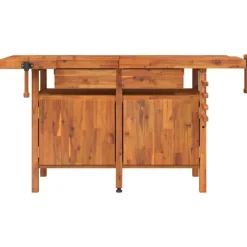 vidaXL Accesorios De Bricolaje-Banco de trabajo cajones y tornillos banco madera 162x62x83 cm