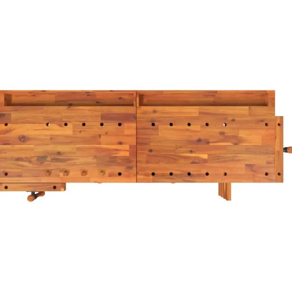 vidaXL Accesorios De Bricolaje-Banco de trabajo cajones y tornillos banco madera 162x62x83 cm