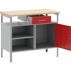 vidaXL Accesorios De Bricolaje-Banco de trabajo con cajón y Gris 100 x 55 x 85 cm