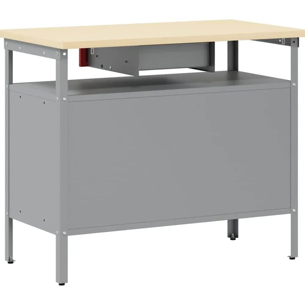vidaXL Accesorios De Bricolaje-Banco de trabajo con cajón y Gris 100 x 55 x 85 cm