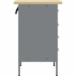 vidaXL Banco de trabajo con cajón y Gris 50 x 55 x 85 cm Rojo Outlet