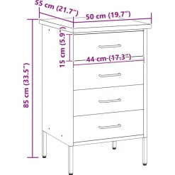 vidaXL Banco de trabajo con cajón y Gris 50 x 55 x 85 cm Rojo Outlet