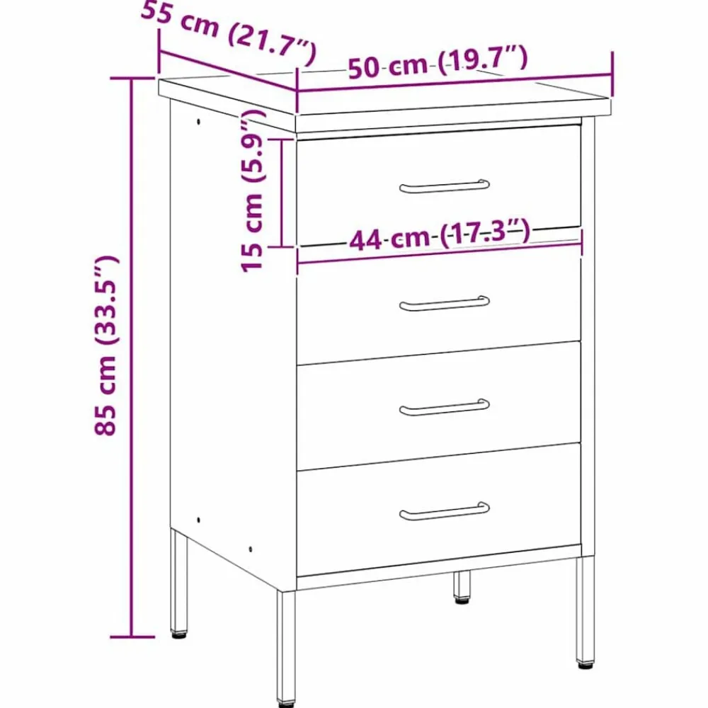 vidaXL Banco de trabajo con cajón y Gris 50 x 55 x 85 cm Rojo Outlet