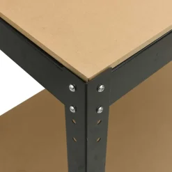 vidaXL Banco de trabajo con estante Negro 115 x 55 x 91 cm Discount