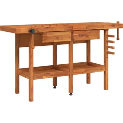 vidaXL Banco de trabajo cajones y tornillos banco madera 162x62x83 cm New