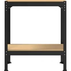 vidaXL Banco de trabajo con estante Negro 81 x 41 x 91 cm