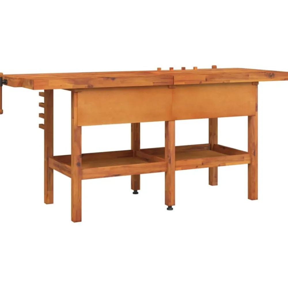 vidaXL Accesorios De Bricolaje-Banco de trabajo cajones y tornillos banco madera 192x62x83 cm