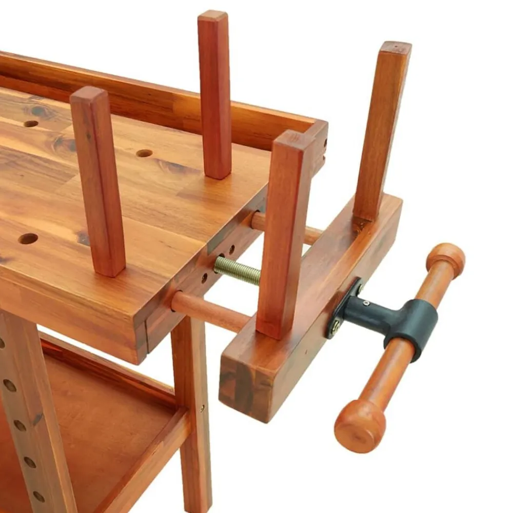 vidaXL Accesorios De Bricolaje-Banco de trabajo cajones y tornillos banco madera 192x62x83 cm