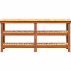 vidaXL Accesorios De Bricolaje-Banco de trabajo con estante Marrón cera 181.5 x 50 x 80 cm