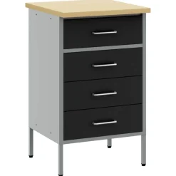 vidaXL Accesorios De Bricolaje-Banco de trabajo con cajón y Gris 50 x 55 x 85 cm