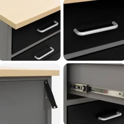 vidaXL Accesorios De Bricolaje-Banco de trabajo con cajón y Gris 50 x 55 x 85 cm