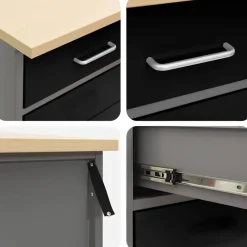 vidaXL Accesorios De Bricolaje-Banco de trabajo con cajón y Gris 50 x 55 x 85 cm