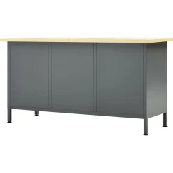 vidaXL Banco de trabajo de acero negro 160x60x85 cm Clearance