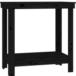 vidaXL Banco de trabajo de madera maciza de pino 80x50x80 cm Negro Sale