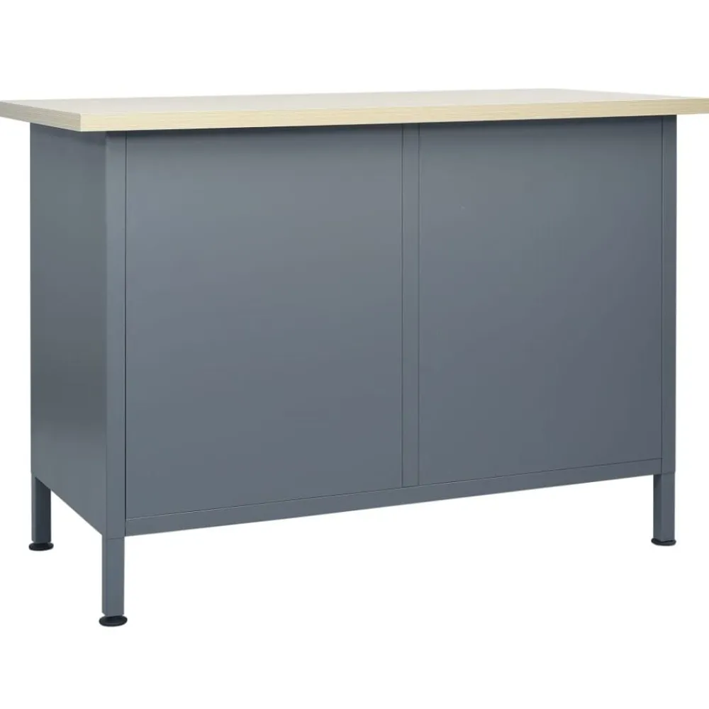 vidaXL Banco de trabajo de acero negro 120x60x85 cm Best