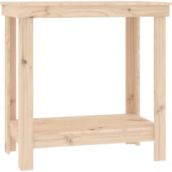 vidaXL Banco de trabajo de madera maciza de pino 80x50x80 cm Natural Sale