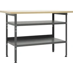 vidaXL Accesorios De Bricolaje-Banco de trabajo de acero gris 120x60x85 cm