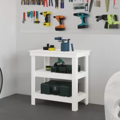 vidaXL Accesorios De Bricolaje-Banco de trabajo de madera maciza de pino 78,5x50x80 cm