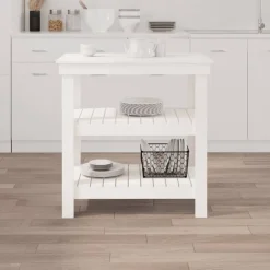 vidaXL Accesorios De Bricolaje-Banco de trabajo de madera maciza de pino 78,5x50x80 cm