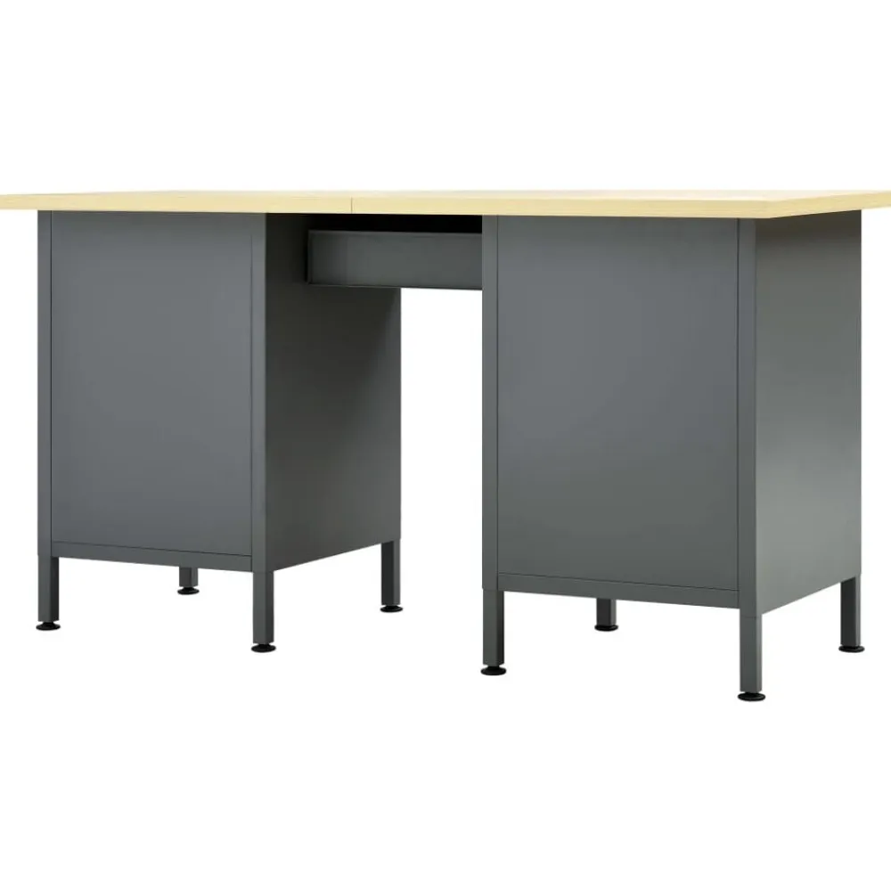 vidaXL Accesorios De Bricolaje-Banco de trabajo de acero negro 160x60x85 cm