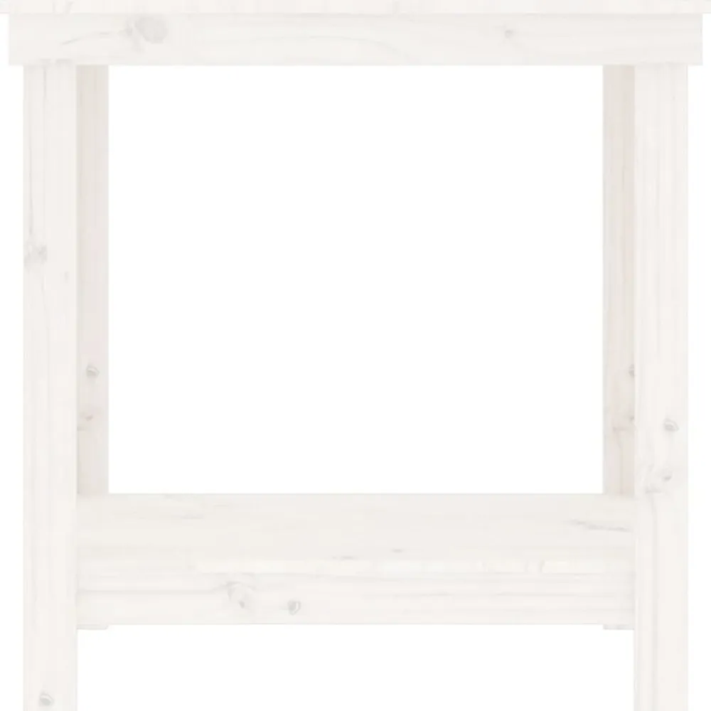 vidaXL Banco de trabajo de madera maciza de pino 80x50x80 cm Blanco Hot