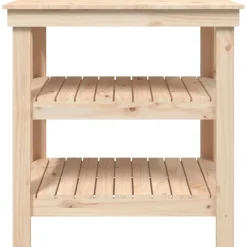vidaXL Accesorios De Bricolaje-Banco de trabajo de madera maciza de pino 78,5x50x80 cm