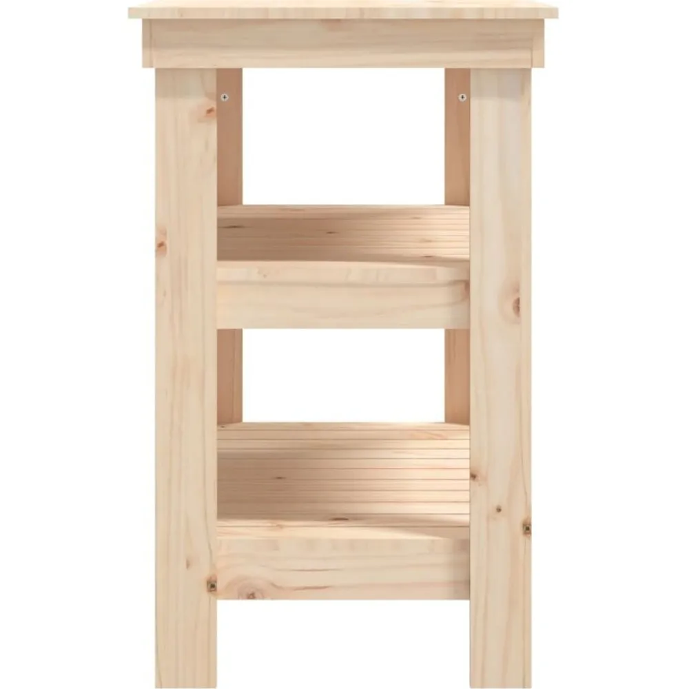 vidaXL Accesorios De Bricolaje-Banco de trabajo de madera maciza de pino 78,5x50x80 cm