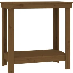 vidaXL Banco de trabajo madera maciza de pino marrón miel 80x50x80 cm Marr&oacute;n miel Sale