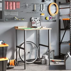 vidaXL Accesorios De Bricolaje-Banco de trabajo madera maciza de roble 80x60x(71,5-98) cm