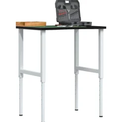 vidaXL Accesorios De Bricolaje-Banco de trabajo madera roble marrón oscuro 80x60x(71,5-98) cm
