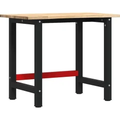 vidaXL Accesorios De Bricolaje-Banco de trabajo madera maciza de roble 100x60x81,5 cm