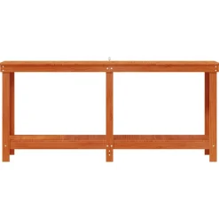 vidaXL Accesorios De Bricolaje-Banco de trabajo Marrón Cera 180 x 50 x 80 cm Pino macizo