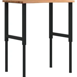 vidaXL Banco de trabajo madera roble marrón claro 80x60x(71,5-98) cm negro y marr&oacute;n claro Online
