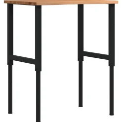 vidaXL Banco de trabajo madera roble marrón claro 80x60x(71,5-98) cm negro y marr&oacute;n claro Online