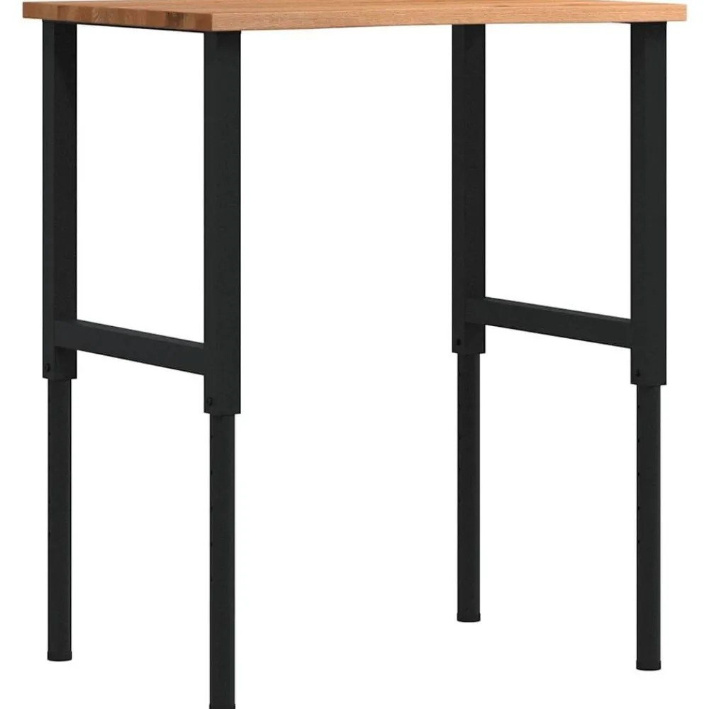 vidaXL Banco de trabajo madera roble marrón claro 80x60x(71,5-98) cm negro y marrón claro Online