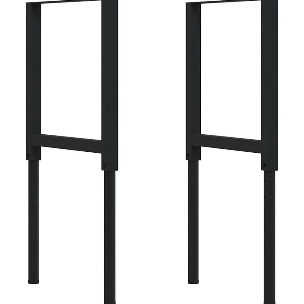 vidaXL Banco de trabajo madera roble marrón claro 80x60x(71,5-98) cm negro y marrón claro Online