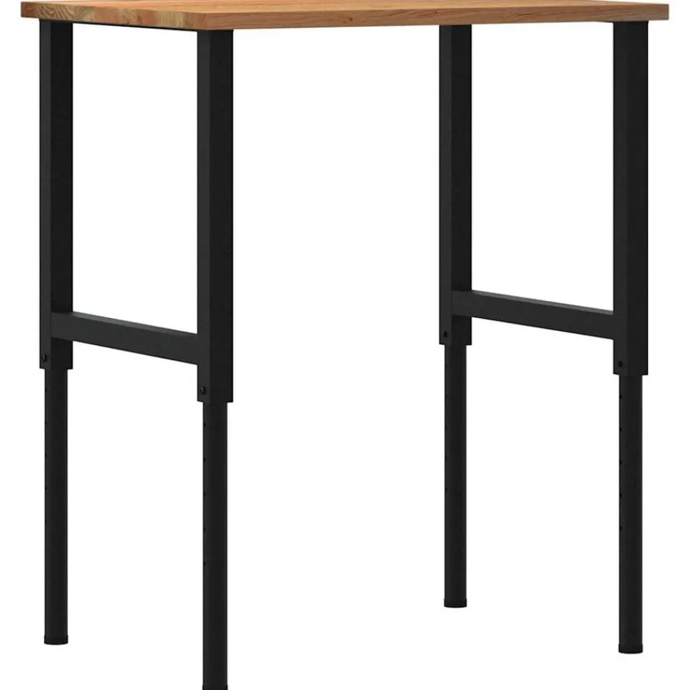 vidaXL Banco de trabajo madera roble marrón claro 80x60x(71,5-98) cm negro y marrón claro Online