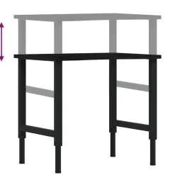 vidaXL Banco de trabajo madera roble marrón oscuro 80x60x(71,5-98) cm negro y marr&oacute;n oscuro