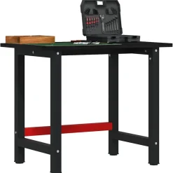 vidaXL Banco de trabajo madera de roble marrón oscuro 100x60x81,5 cm Marr&oacute;n oscuro Clearance