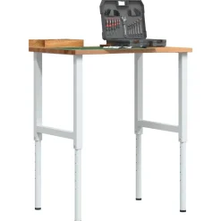 vidaXL Accesorios De Bricolaje-Banco de trabajo madera roble marrón claro 80x60x(71,5-98) cm