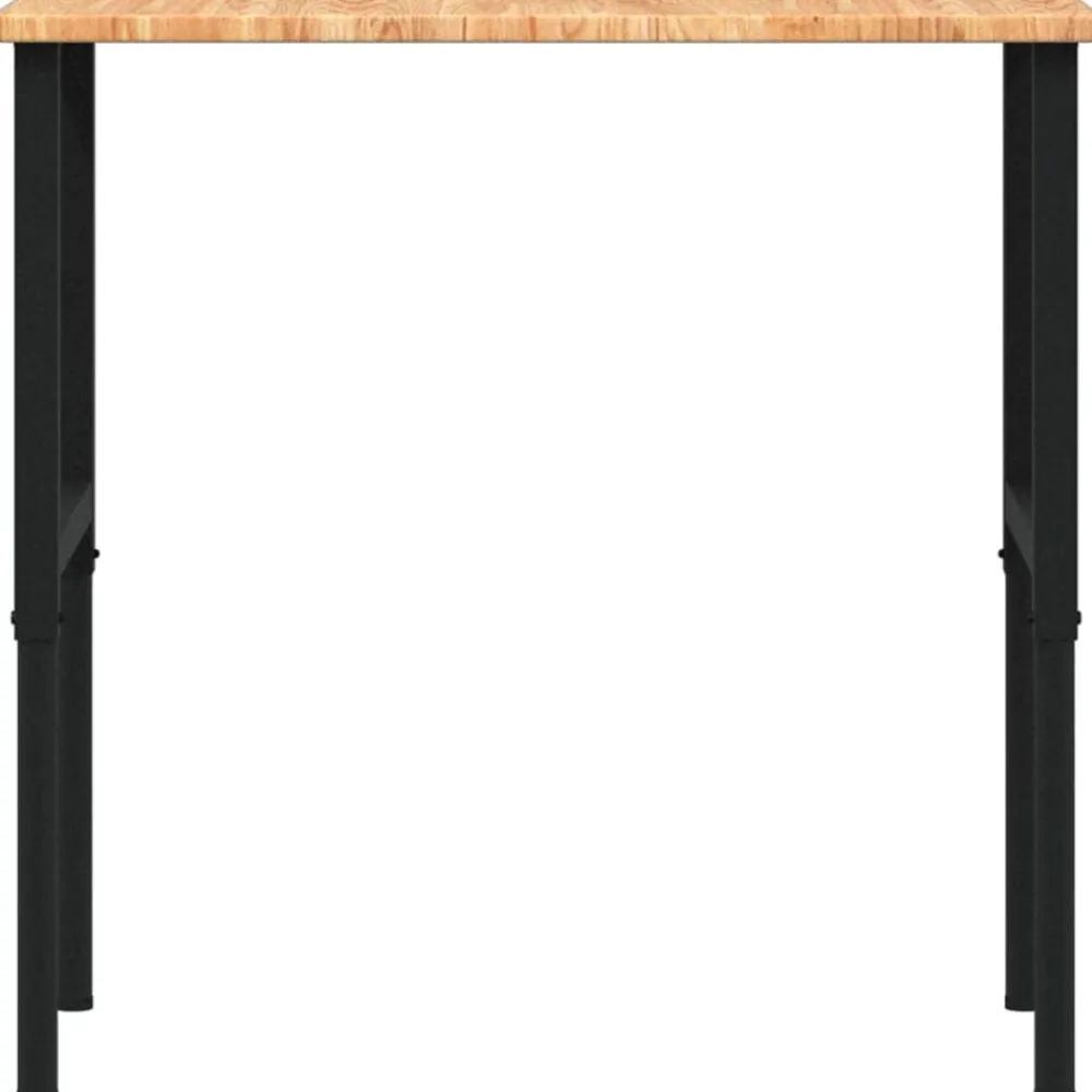 vidaXL Banco de trabajo rectangular madera maciza 100x60x(71,5-98) cm marrón claro y negro Best