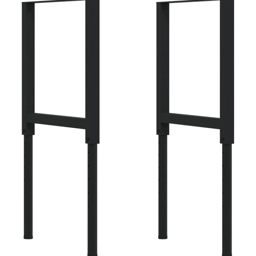 vidaXL Banco de trabajo rectangular madera maciza 100x60x(71,5-98) cm marrón claro y negro Best