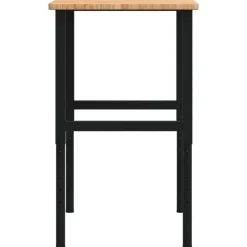 vidaXL Banco de trabajo rectangular madera maciza 100x60x(71,5-98) cm marrón claro y negro Best