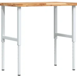 vidaXL Accesorios De Bricolaje-Banco de trabajo rectangular madera maciza 100x60x(73-99,5) cm