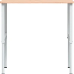 vidaXL Banco de trabajo rectangular madera maciza 100x60x(71,5-98) cm Marr&oacute;n y blanco Discount