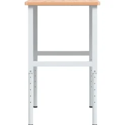 vidaXL Banco de trabajo rectangular madera maciza 100x60x(71,5-98) cm Marr&oacute;n y blanco Discount